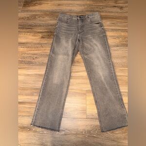 Kut from the Kloth Gray Elizabeth Fab Ab Ankle Straight Leg High Rise Sz 28